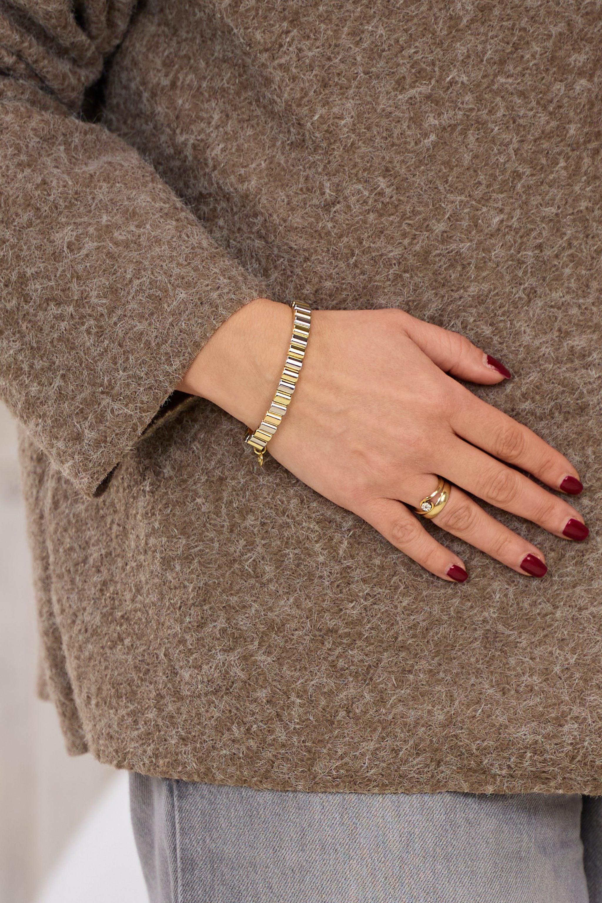 Elastisches Armband, gold-silber