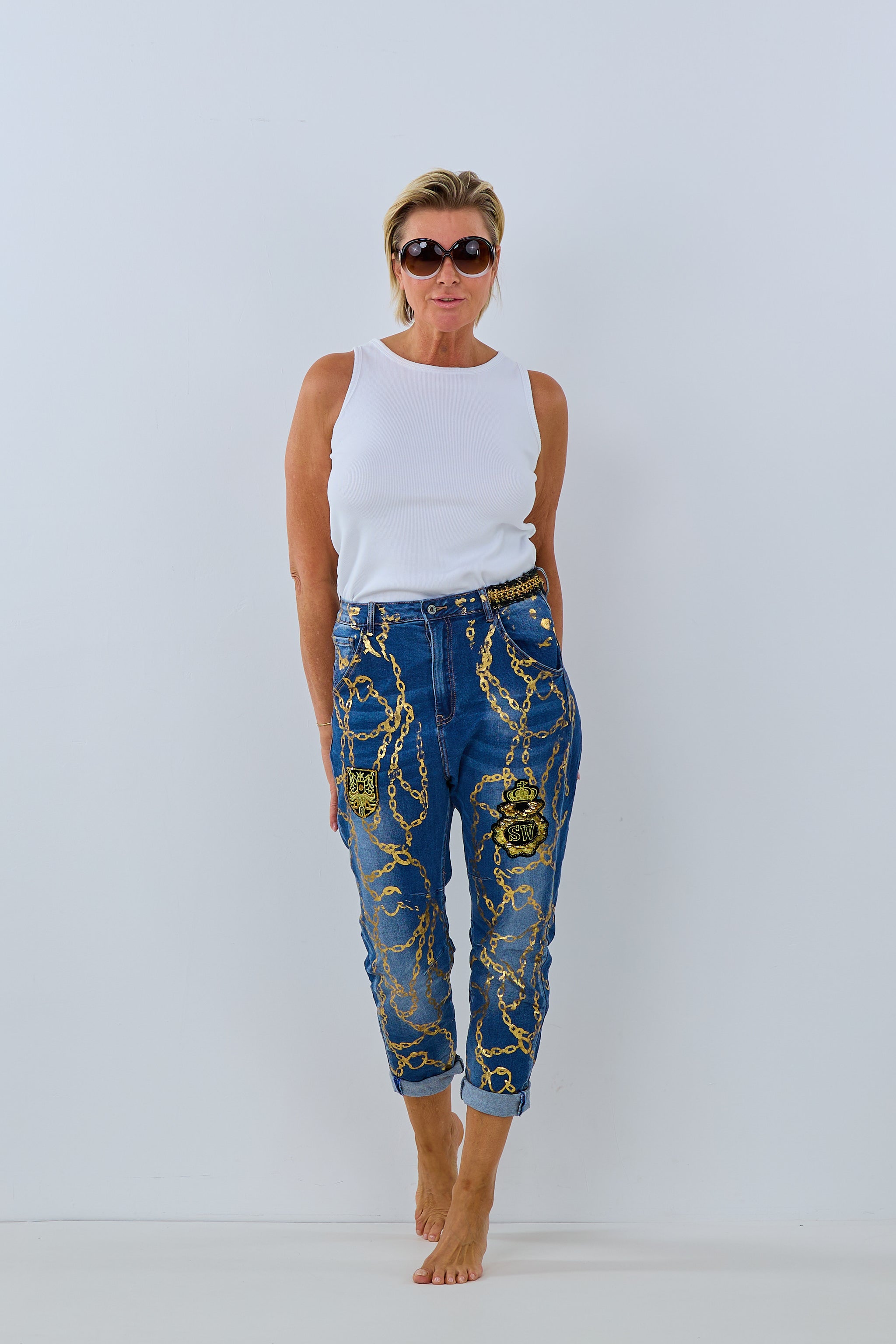 Damen Jeans mit goldenen Details Trends & Lifestyle 