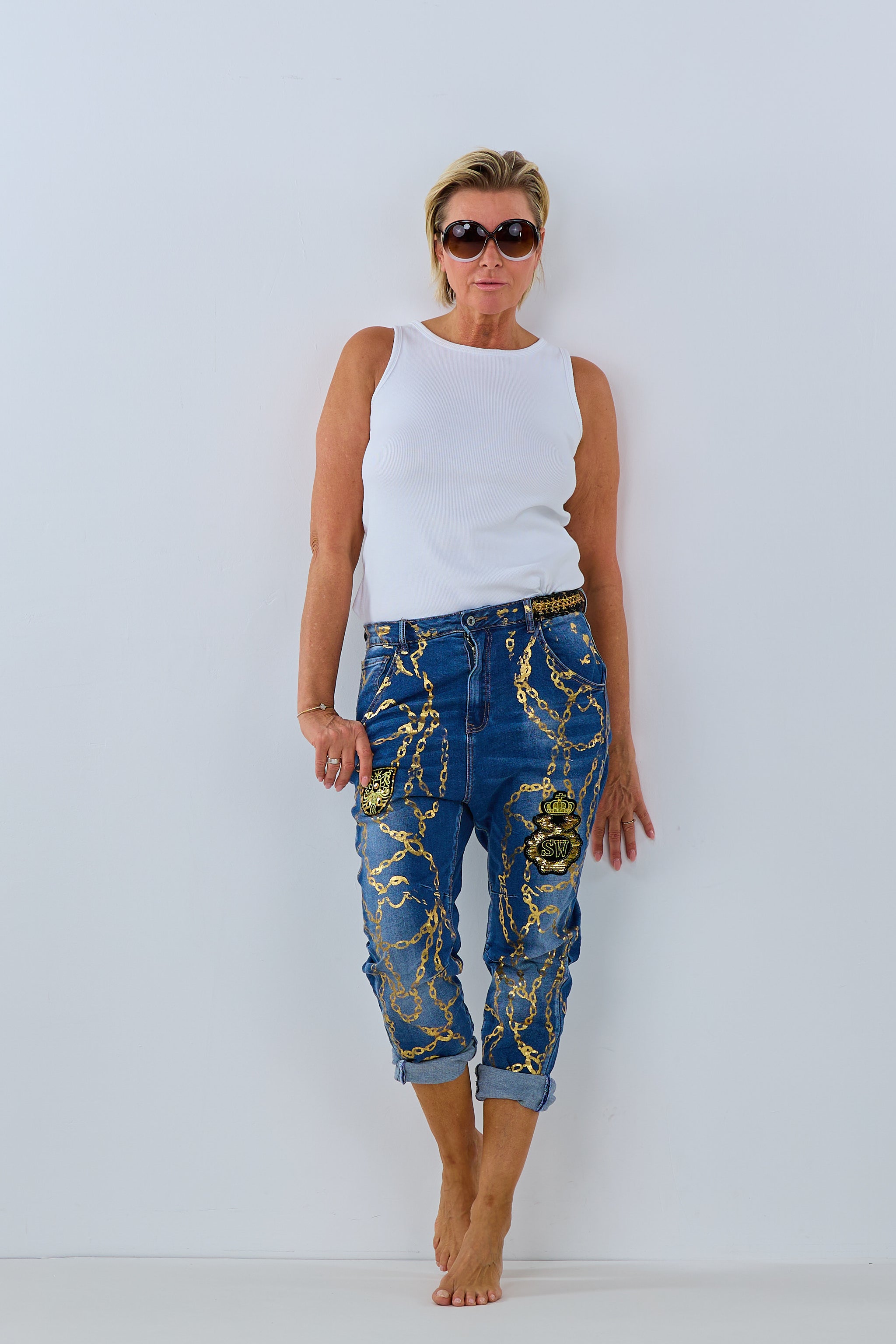 Damen Jeans mit goldenen Details Trends & Lifestyle 