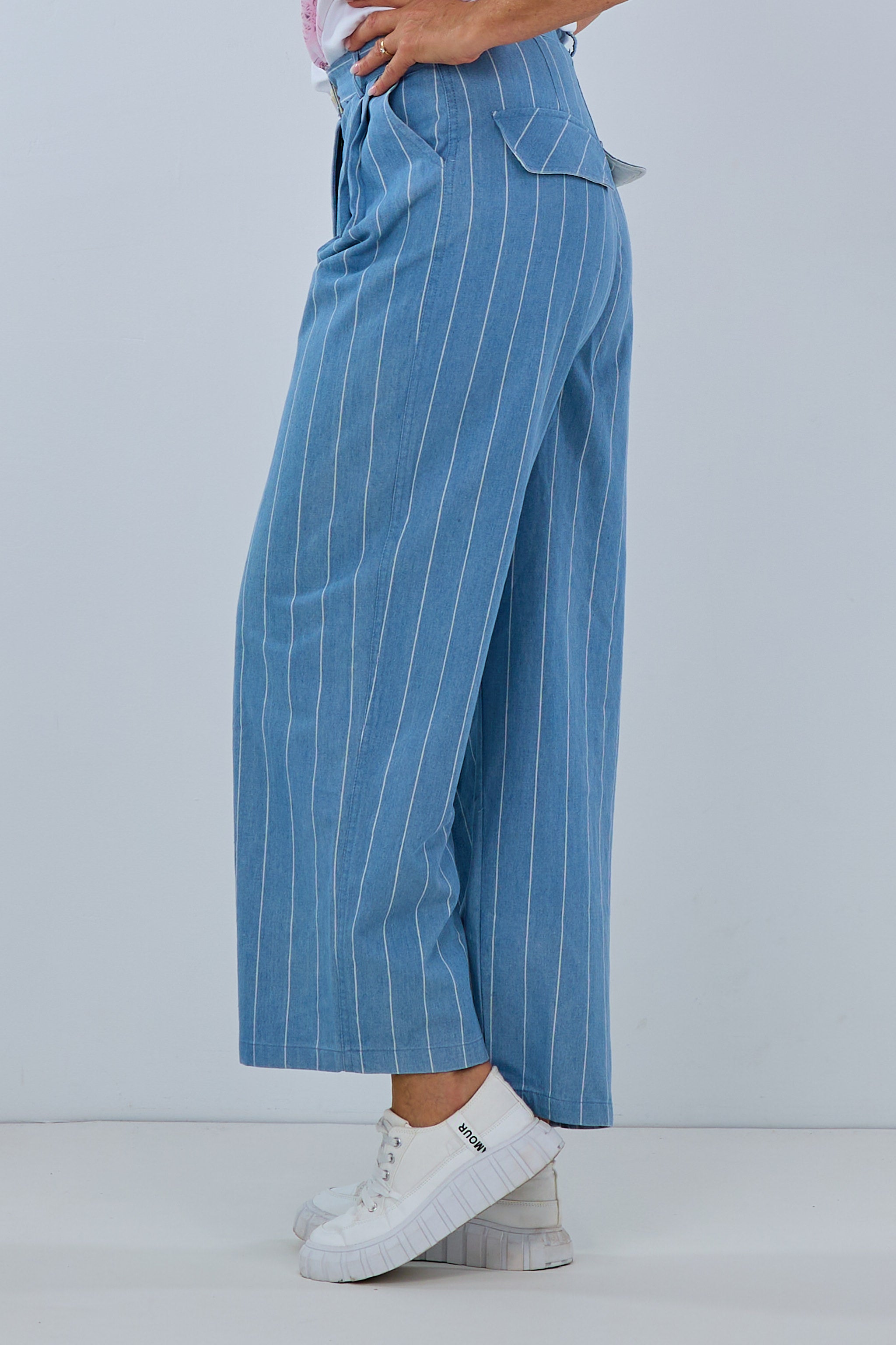 Marlene jeans with pinstripes, blue