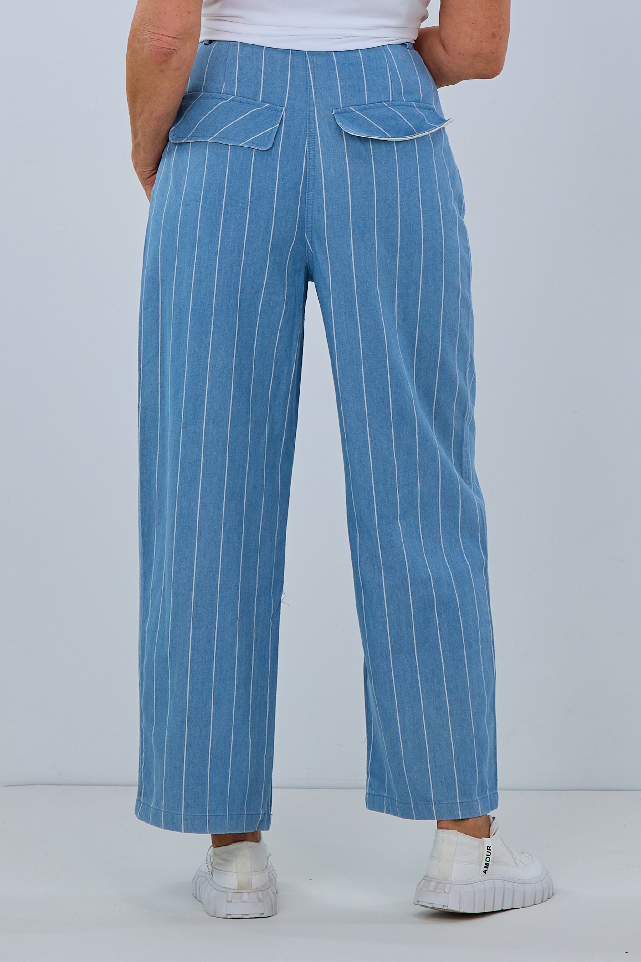 Marlene jeans with pinstripes, blue