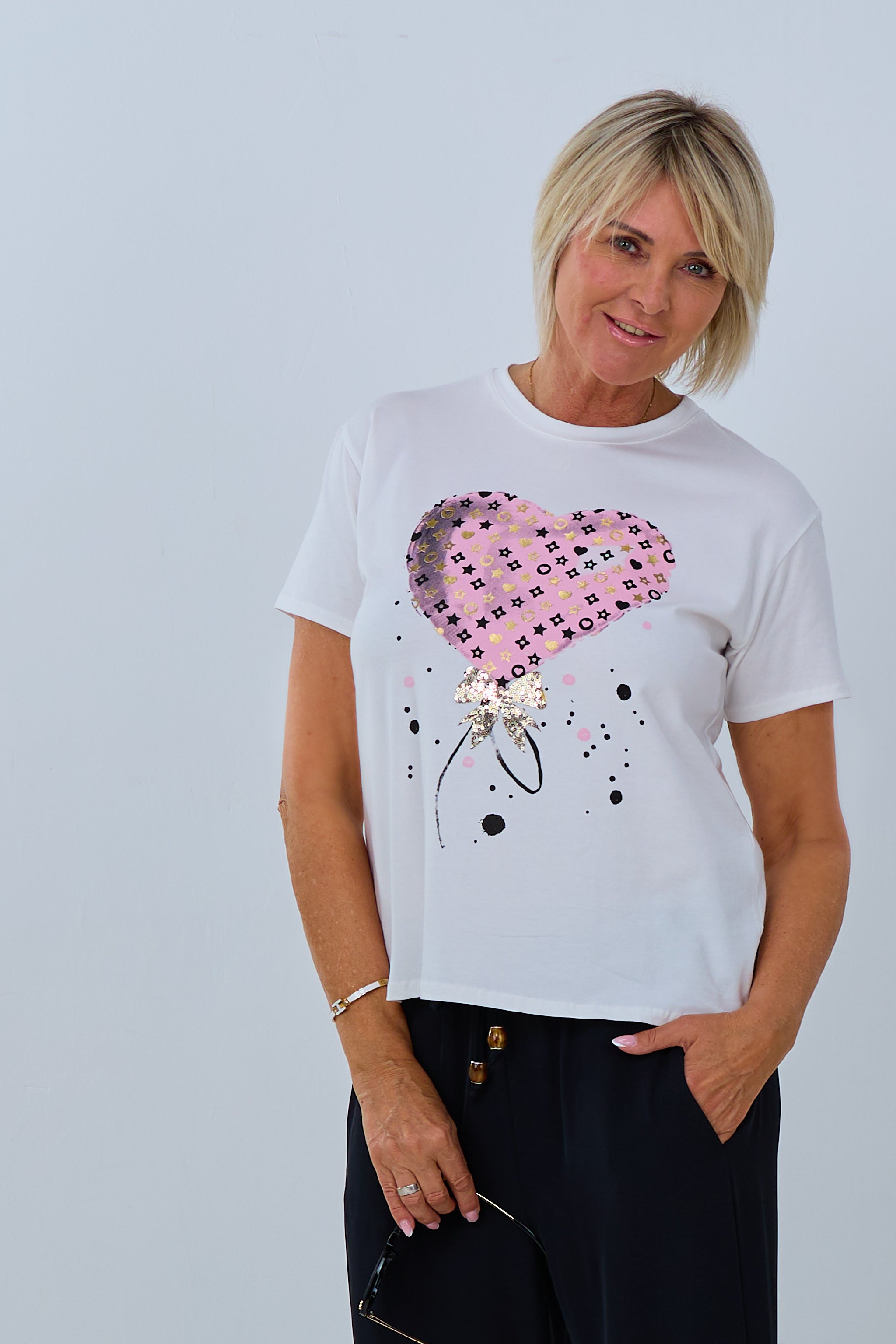 T-Shirt mit front Print rosa Trends & Lifestyle