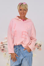 Hoodie I LOVE ME, rosa