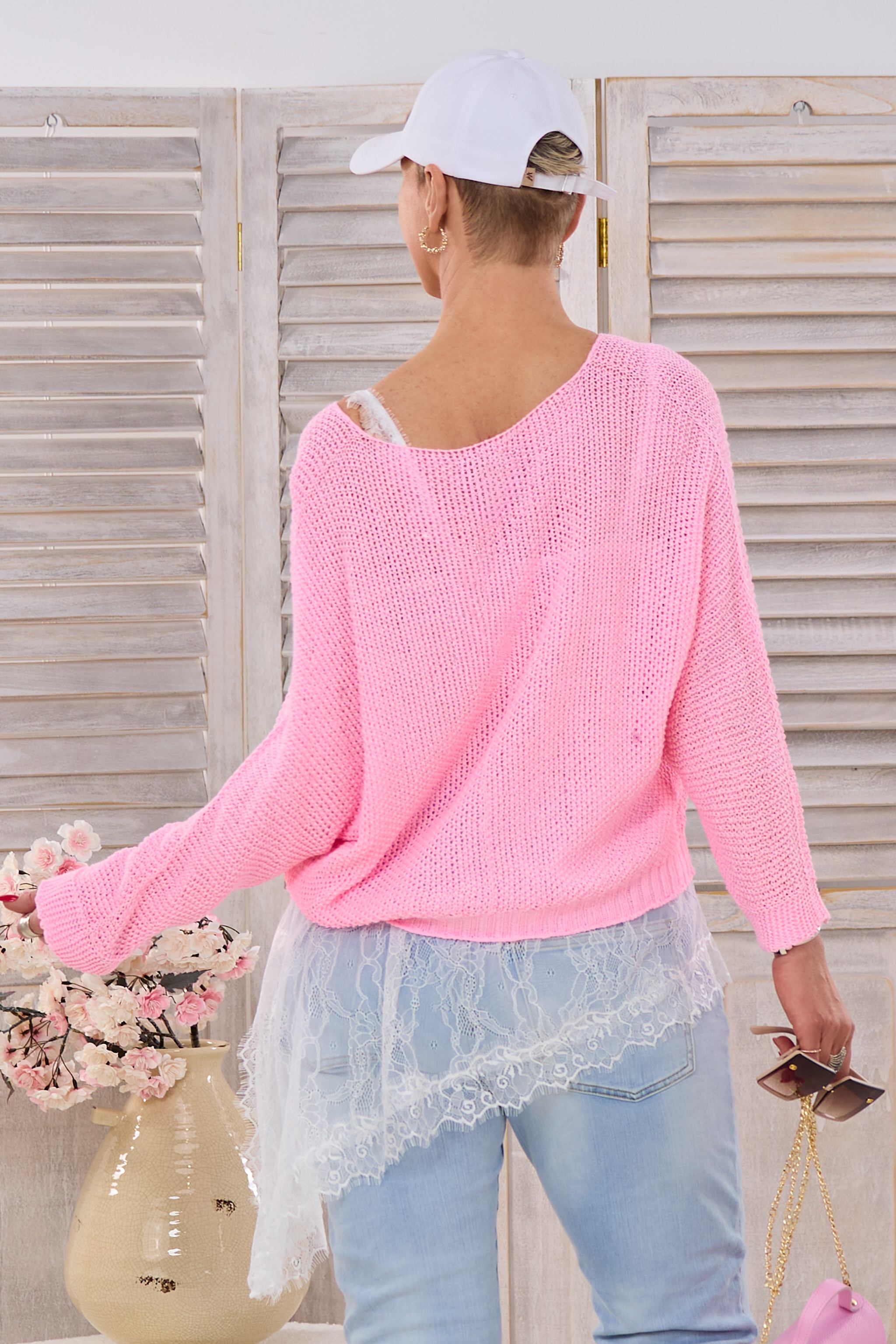 Strickpulli mit INFINITY-Flock, rosa