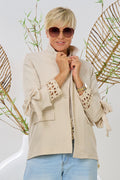 Langer Blazer mit Schleife, beige