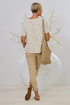 T-Shirt mit Ankermotiv, beige