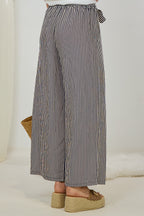 gestreifte Hose, blau-ecru