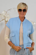Cozy Weste mit Kordelzug, hellblau