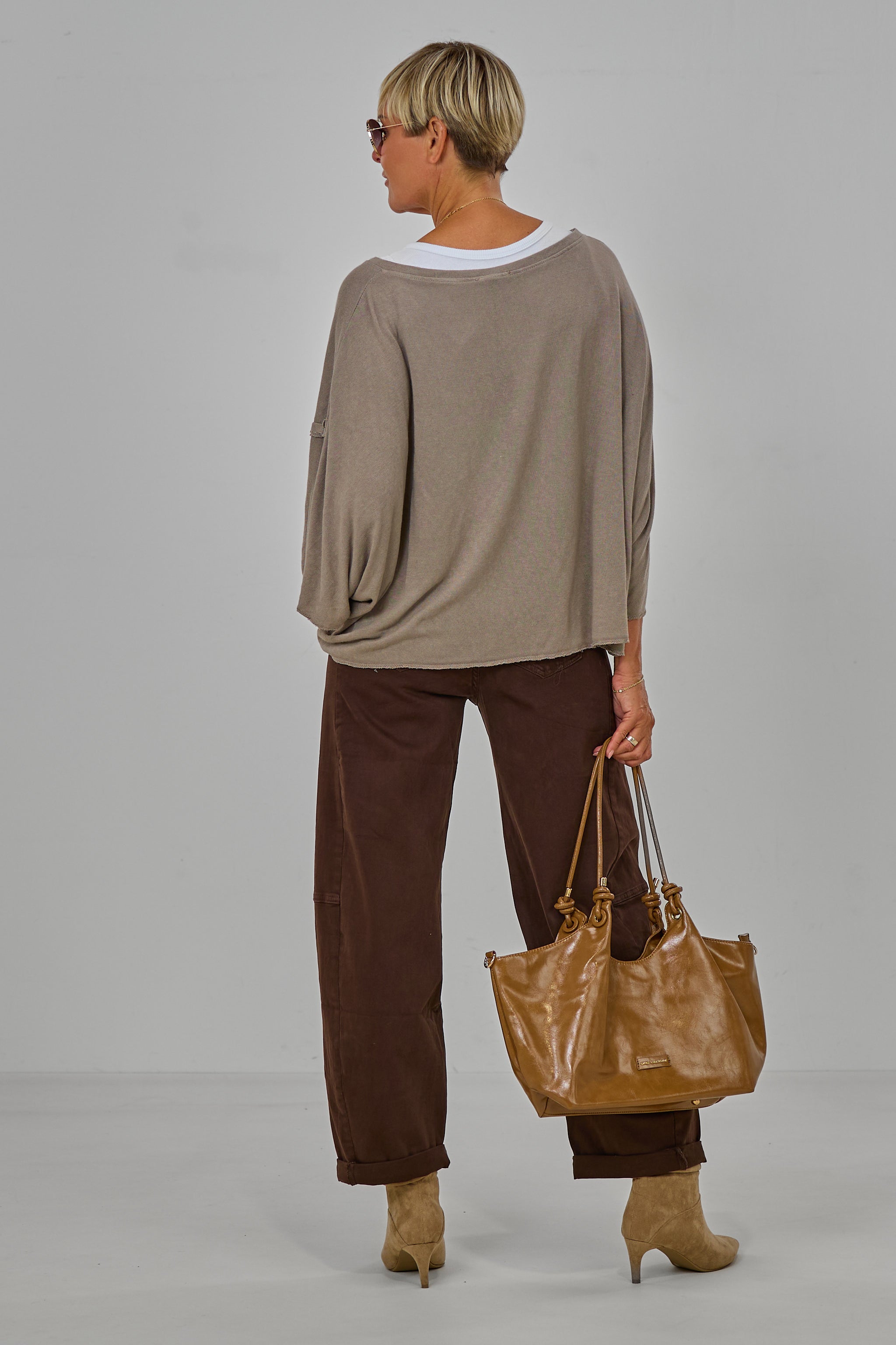 Feinstrick Shirt "STYLISH", taupe