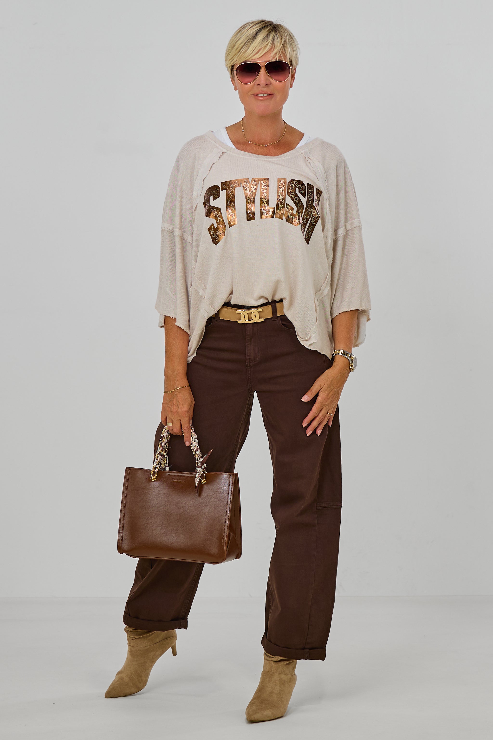 Feinstrick Shirt "STYLISH", beige