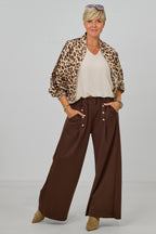 Leichter Blouson im Leo-Look mit Streifen, leo-beige-braun