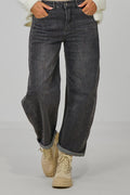 Jeans im leichten Balloon-Style, anthrazit