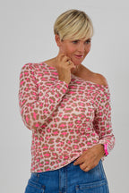transparentes Longsleeve, leo-pink