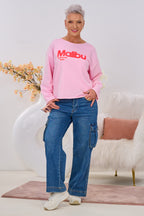 Highwaist Jeans mit Cargo Taschen, denim