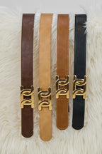 Gürtel mit stylischer Schnalle, beige-gold