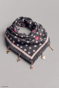 Weiches Tuch mit Charms, anthrazit-taupe-beige