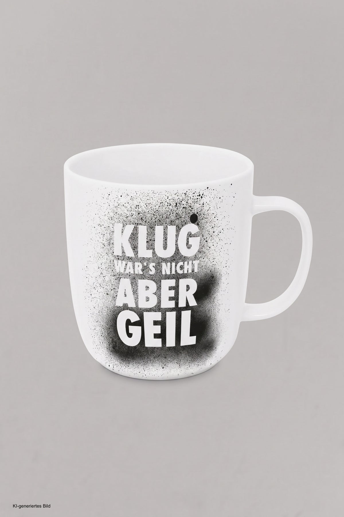 Tasse: klug war´s nicht, weiß-schwarz