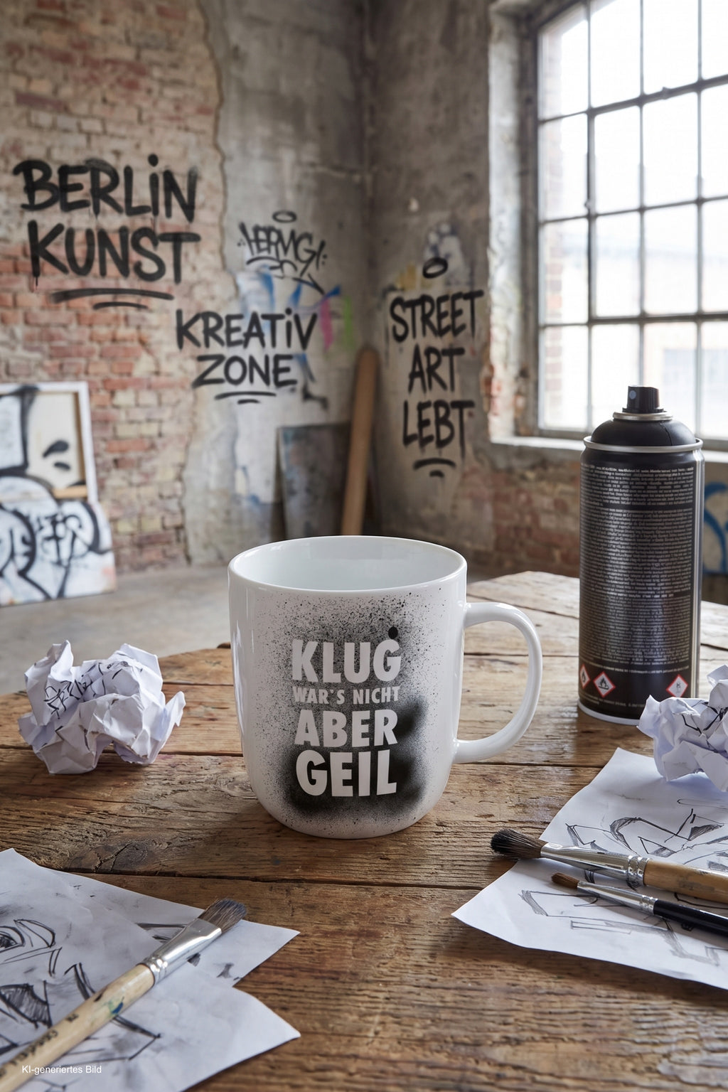 Tasse: klug war´s nicht, weiß-schwarz