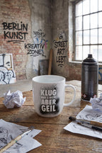 Tasse: klug war´s nicht, weiß-schwarz