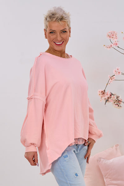 Uni Sweaty mit außenliegenden Nähten, rosa