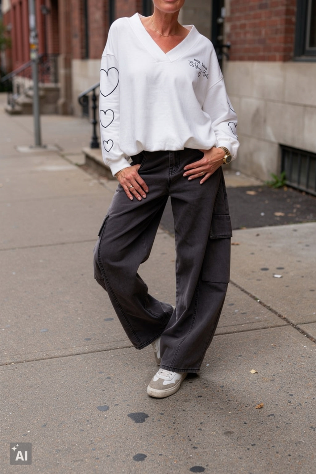 Sweaty with Love by Silvia van Beekum, ecru-schwarz