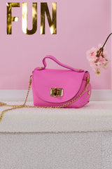 Small genuine leather bag, pink