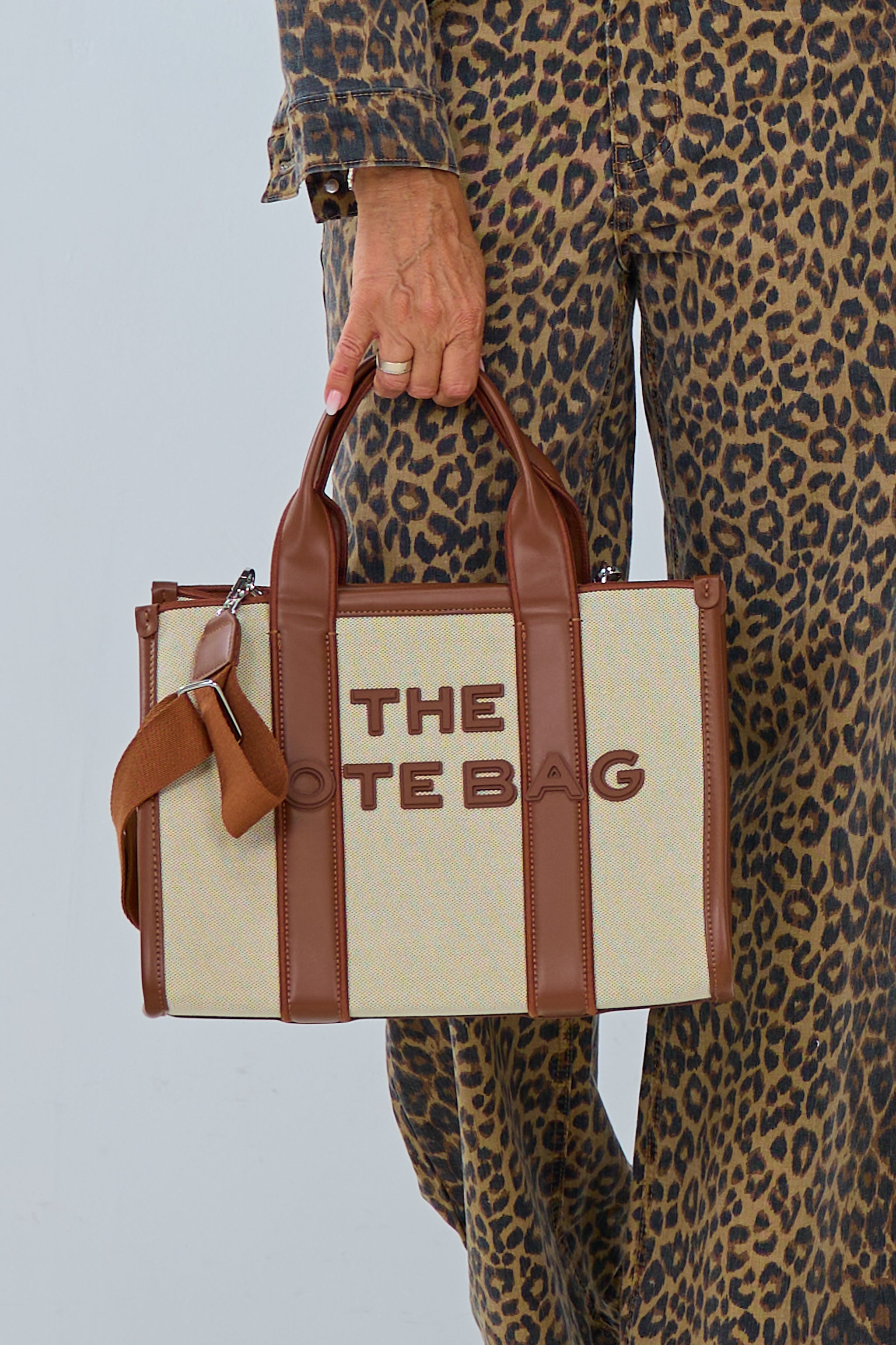 Stylish shopper bicolor, beige-brown