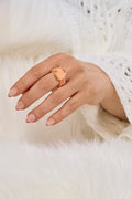 Elastischer Perlenring, orange-gold