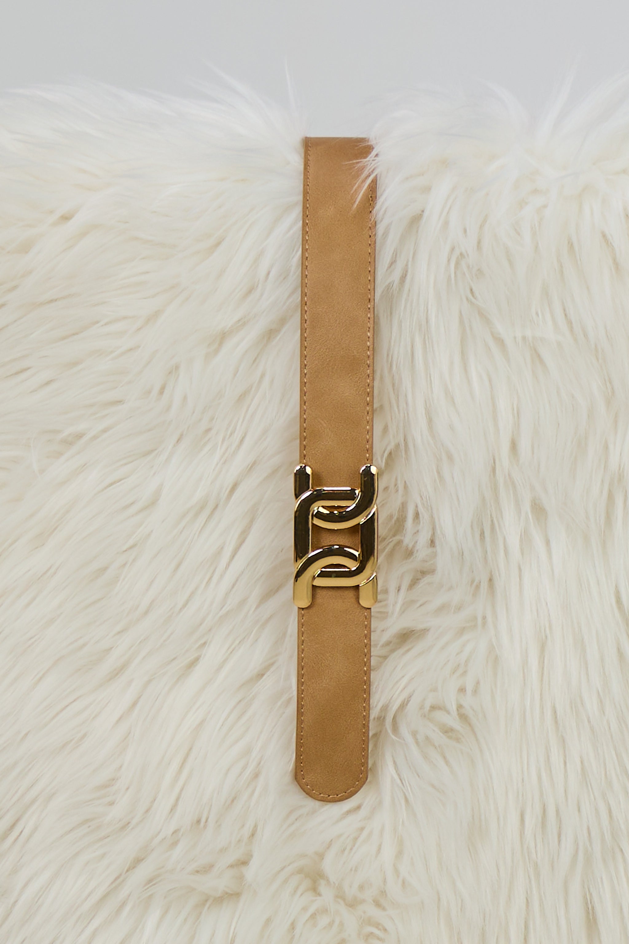 Gürtel mit stylischer Schnalle, beige-gold