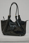 Leicht glänzende Tasche, schwarz