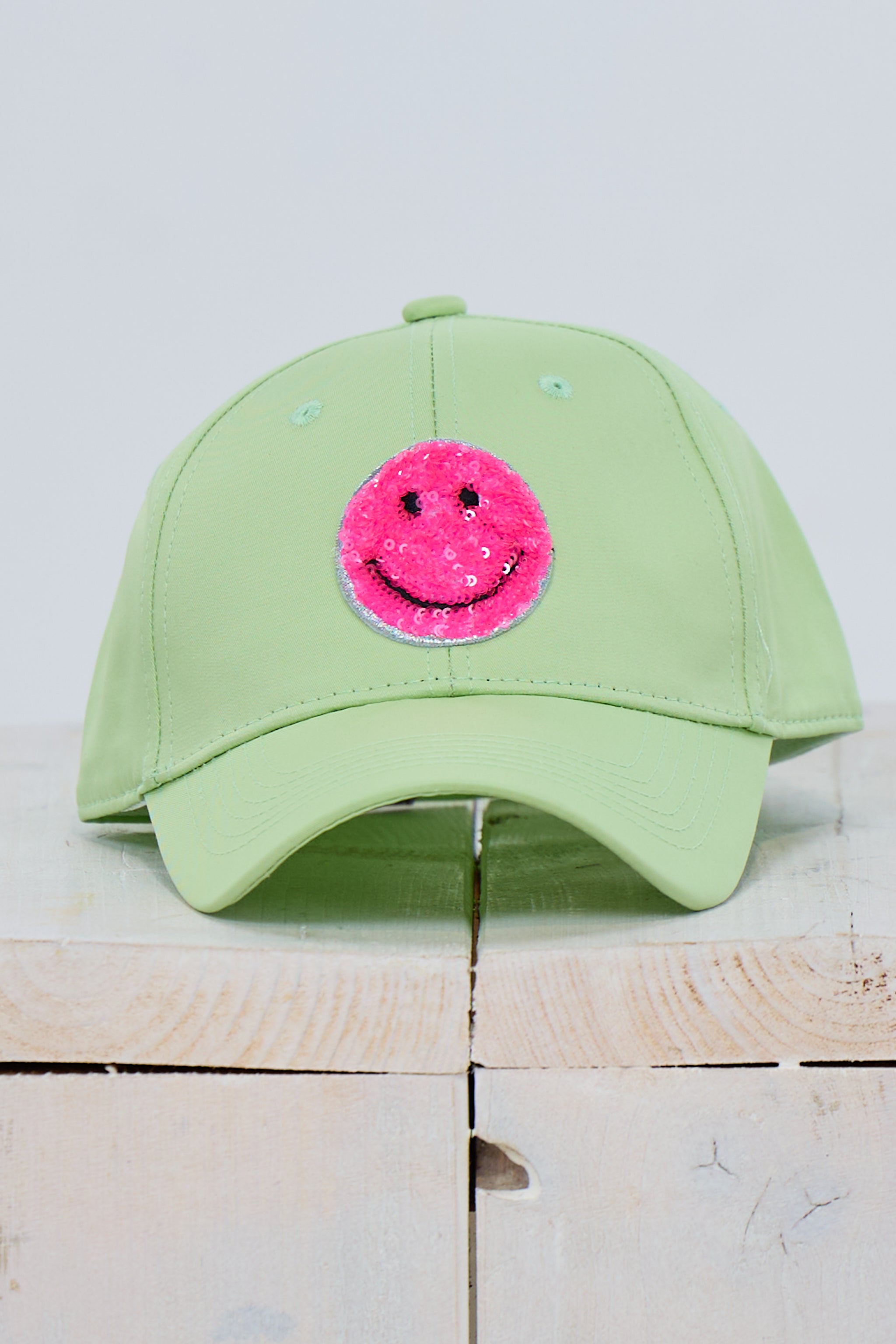 Kappe mit Smiley Patch, lindgrün-pink von Trends & Lifestyle Deutschland GmbH