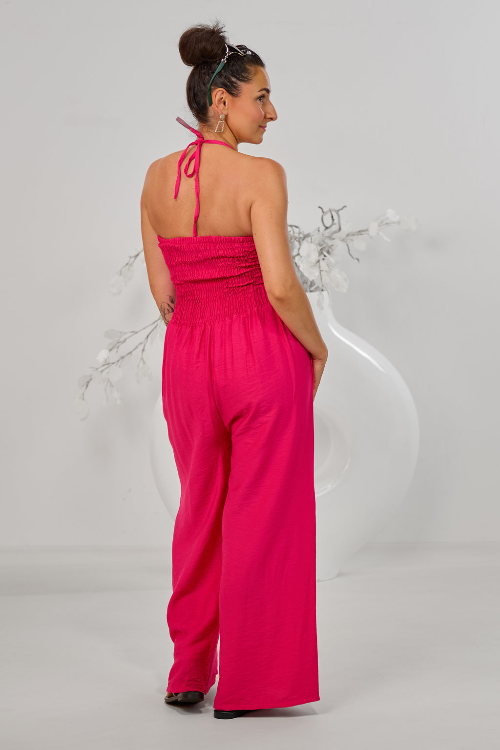 Gesmokter Overall, pink